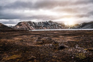 Landmannalaugar İzlanda 'nın manzarası 