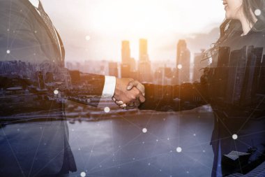 İş ve Finans Çift Pozlama Görüntü