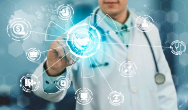 Sağlık sigortası sağlık grafik ile Doktor.