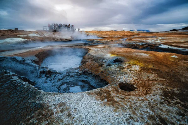 Krafla geotérmica de Hverir, Namafjall na Islândia — Fotografia de Stock