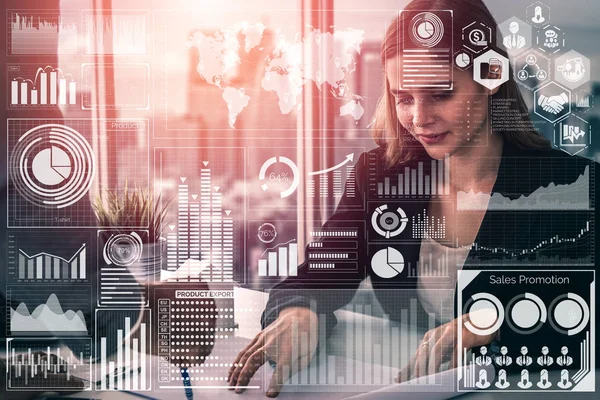 Big Data-Technologie für das Konzept der Unternehmensfinanzierung. — Stockfoto