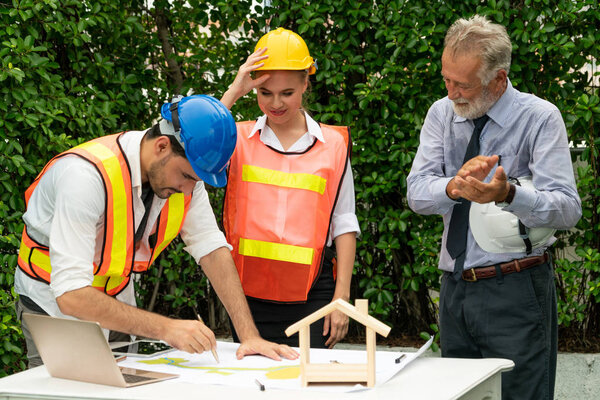 Engineer, architect and business man working.
