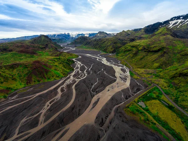 Landskapet av Thorsmork i Highland av Island. — Stockfoto