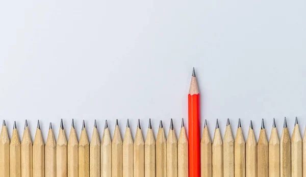 Різні олівці показують концепцію лідерства . — стокове фото