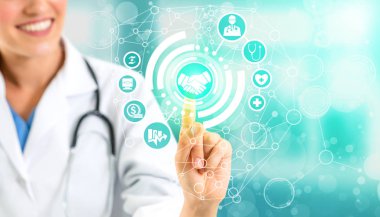 Sağlık sigortası sağlık grafik ile Doktor.