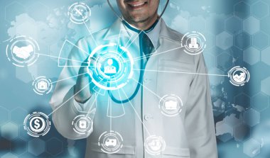 Sağlık sigortası sağlık grafik ile Doktor.
