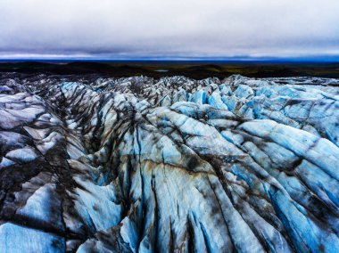 Svinafellsjokull Buzulu Vatnajokull, İzlanda.