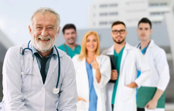 Gruppo Persone Sanitarie Medico Professionista Che Lavora Nello Studio Ospedaliero — Foto Stock