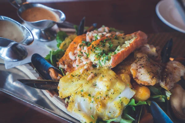 Isländische Meeresfrüchte-Teller-Küche Nationales Essen. — Stockfoto