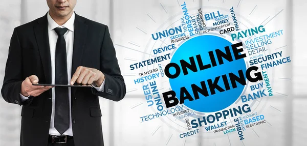 Services bancaires en direct pour la technologie de l'argent numérique — Photo