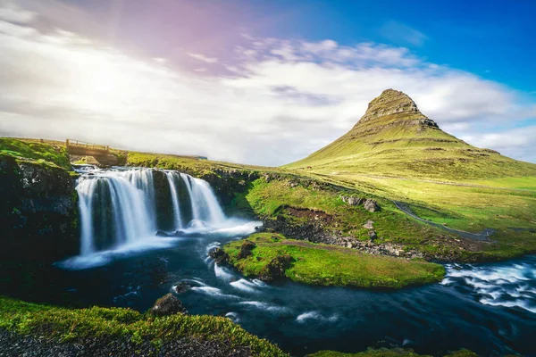 Kirkjufell mountain landscape in Iceland summer. — Stock Photo, Image