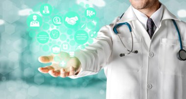 Sağlık sigortası sağlık grafik ile Doktor.