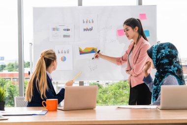 Takım çalışması toplantısında çok kültürlü çalışma grubu.