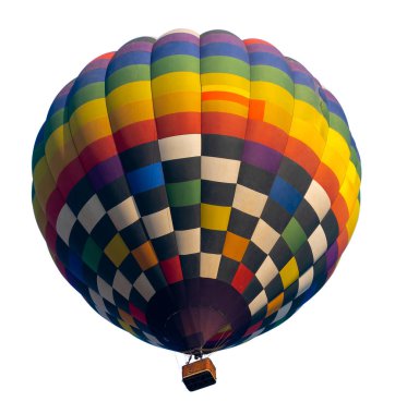 Sıcak hava balonu beyaz arkaplanda izole edildi.