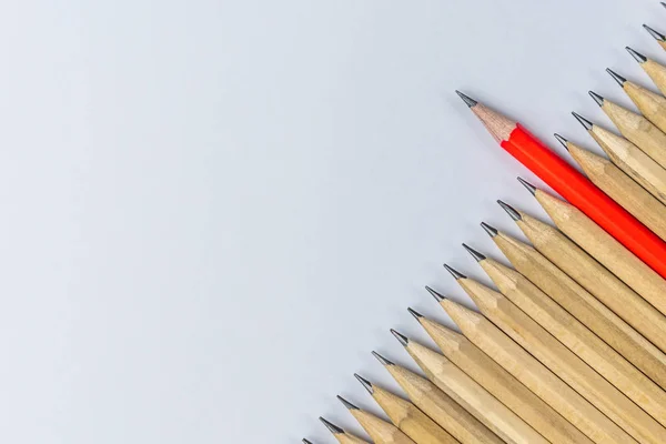 Diferentes lápis destacam-se mostrar conceito de liderança . — Fotografia de Stock