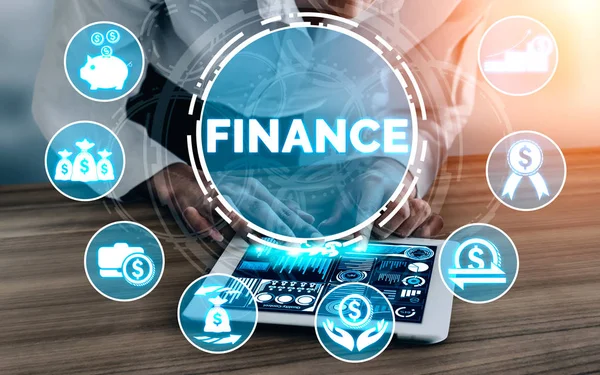 Conceito de Tecnologia de Transação Financeira e Dinheiro — Fotografia de Stock