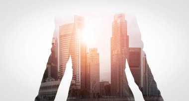 İş Adamı çift pozlama Görüntü