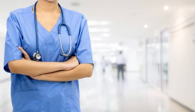 Hastanedeki doktor ya da hemşire. Tıbbi hizmet.