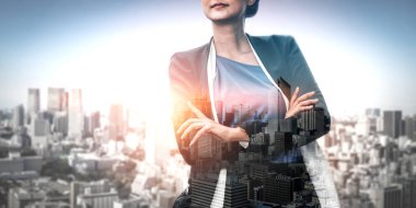 İş Adamı çift pozlama Görüntü