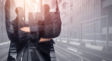 İş Adamı çift pozlama Görüntü