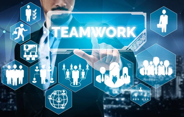 Teamwork en Business Human Resources concept — Stockfoto