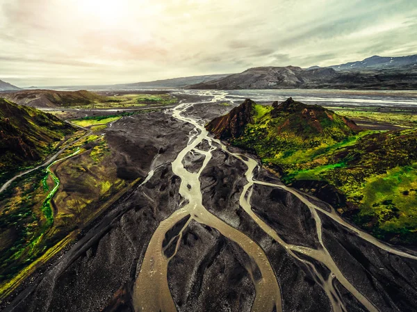 Le paysage de Thorsmork dans les hautes terres d'Islande . — Photo