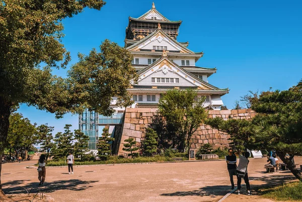 Osaka Giappone Settembre 2018 Turisti Persone Visitano Castello Osaka Osaka — Foto Stock