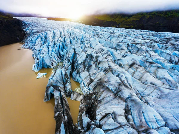 Svinafellsjokull Ledovec ve Vatnajokull, Island. — Stock fotografie