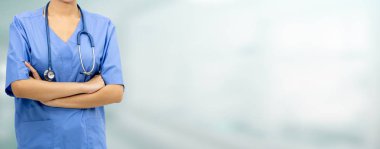 Hastanedeki doktor ya da hemşire. Tıbbi hizmet.