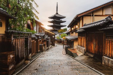 Yasaka Pagoda ve Sannen Zaka Street, Kyoto, Japonya