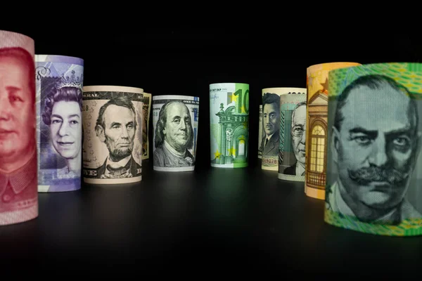 Międzynarodowa Wymiana pieniądza. Waluta obca. — Zdjęcie stockowe