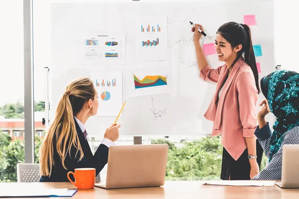 Takım çalışması toplantısında çok kültürlü çalışma grubu.