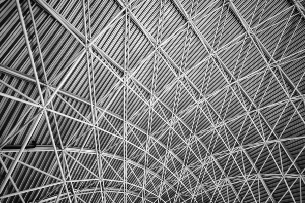 Modern interior architecture of metal steel roof. — Stock Photo, Image