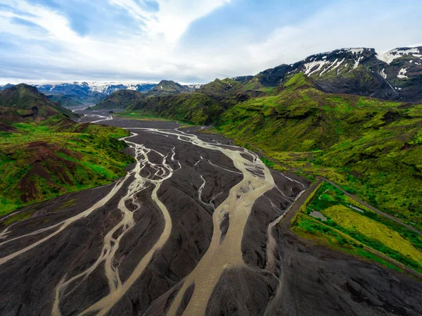 Le paysage de Thorsmork dans les hautes terres d'Islande . — Photo
