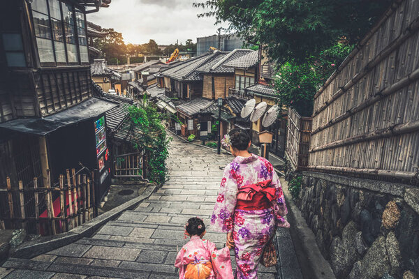 Traveler in Higashiyama District, Kyoto, Japan