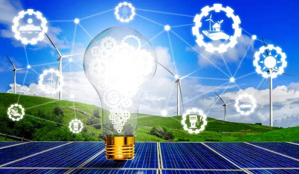 Energy innovációs villanykörte grafikai interfész. — Stock Fotó