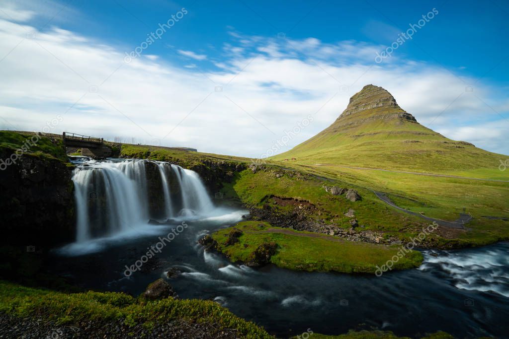 Kirjufell natural landmark mountain of Iceland.