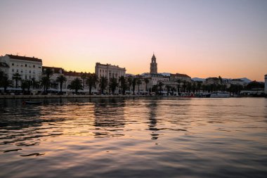 Dalmaçya, Hırvatistan Split eski şehir. Split, Hırvatistan ve Avrupa'nın ünlü şehir ve turizm destinasyonu.