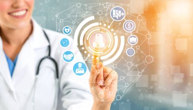 Sağlık sigortası sağlık grafik ile Doktor.
