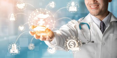 Sağlık sigortası sağlık grafik ile Doktor.