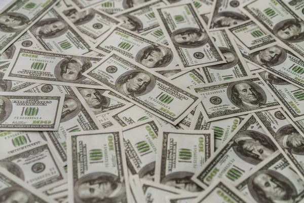 Groot Geld Nummer Van Veel Amerikaanse 100 Dollar Papieren Bankbiljet — Stockfoto