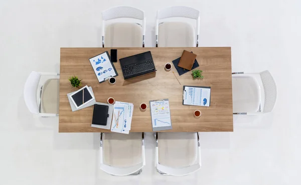 Vista superior da mesa da sala de reuniões do escritório . — Fotografia de Stock