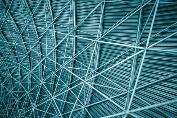 Modern interior architecture of metal steel roof. — Stock Photo, Image