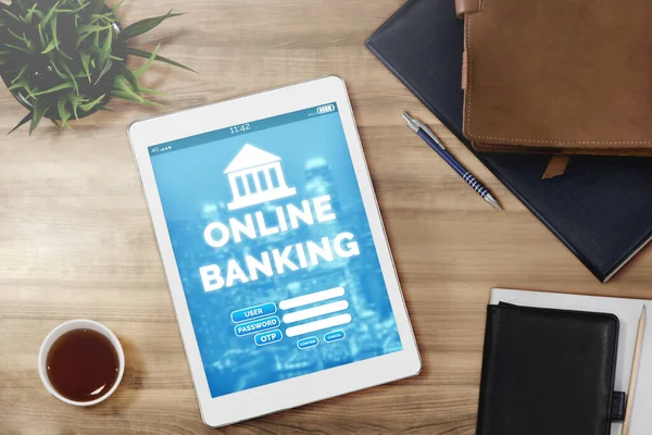 Online τραπεζική για την τεχνολογία ψηφιακών χρημάτων — Φωτογραφία Αρχείου
