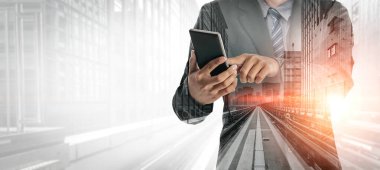 İş İletişiminin Çift Pozlama Görüntüsü