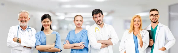 Gruppo Persone Sanitarie Medico Professionista Che Lavora Nello Studio Ospedaliero — Foto Stock