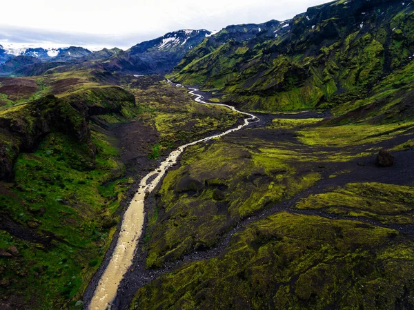 Thorsmork tájképe Izland felvidékén. — Stock Fotó