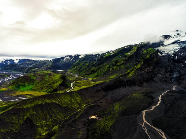 Landskapet av Thorsmork i Highland av Island. — Stockfoto