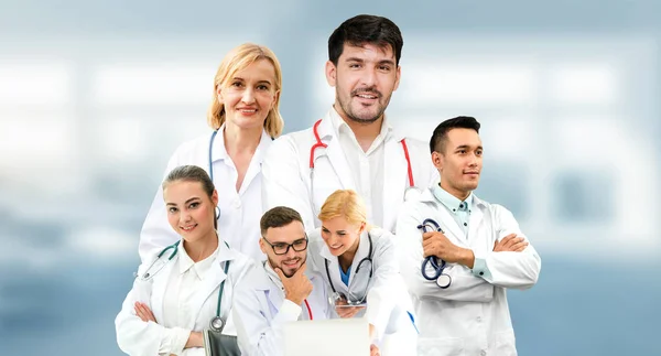 Groepsportret Van Gezondheidszorg Mensen Creatieve Lay Out Professionele Medisch Personeel — Stockfoto