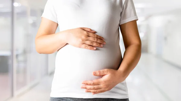 Una Donna Incinta Controllo Sanitario Dell Ospedale Ginecologia Concetto Cura — Foto Stock